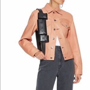 Helmut Lang Femme Trucker Leather Jacket
